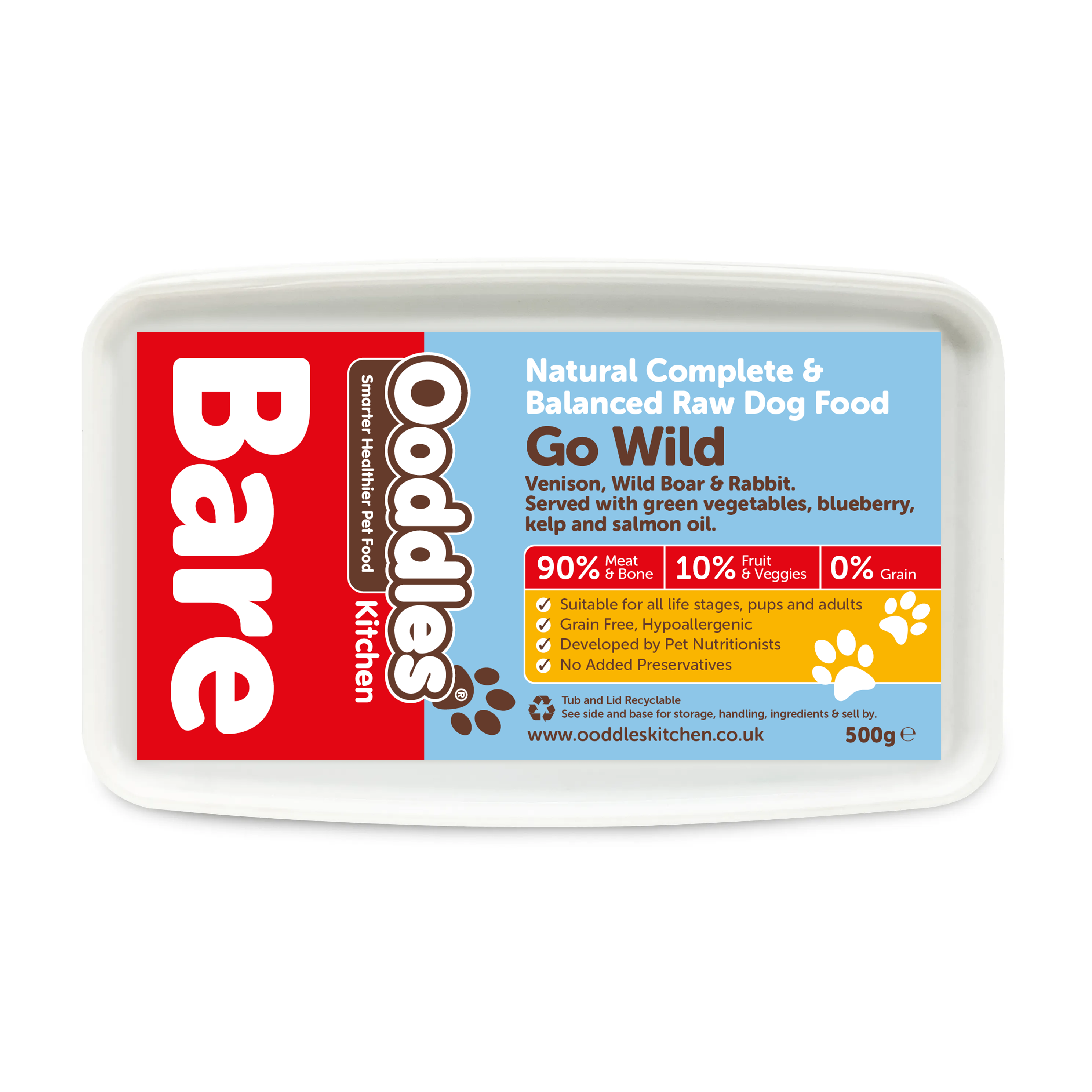 Go Wild BARE Complete Raw for Dogs Ooddles